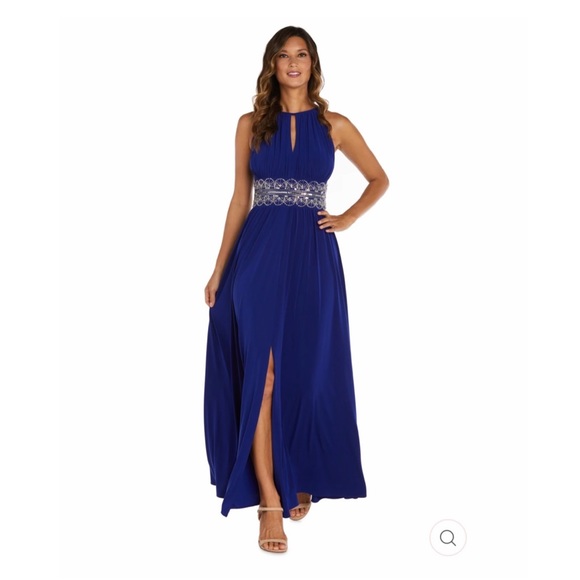 R & M Richards Dresses & Skirts - R & M Richard Maxi Dress Long Sleeveless Long Gown With Beaded Waist.Sz 10.NWT